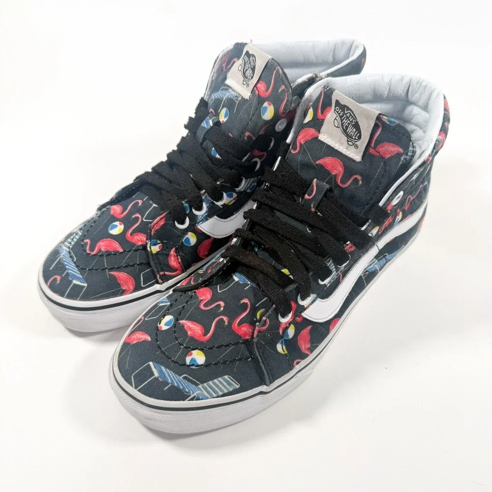Vans Authentic Hightop‎ Shoes - Sk8-Hi Flamingo Pool Party - Black - M 7.5 / W 9